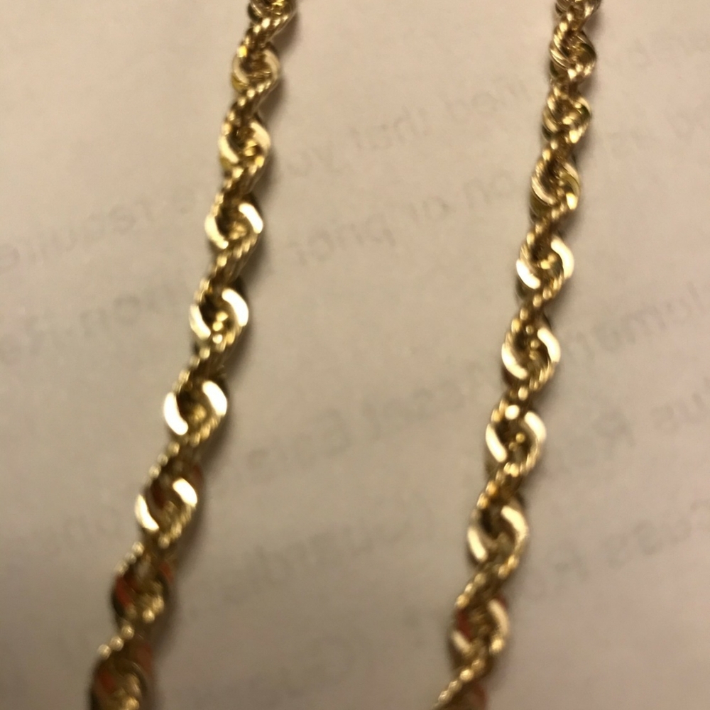 4mm 26" 10k gold rope chain